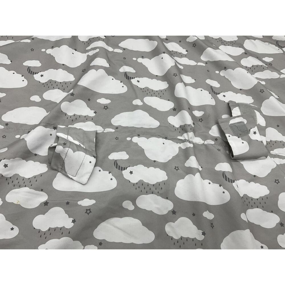 Car Seat Blanket Cover Ogo Buggy Gray White Clouds Soft 100% Polyester Baby
